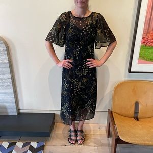 Zara 40s style Floral Dress